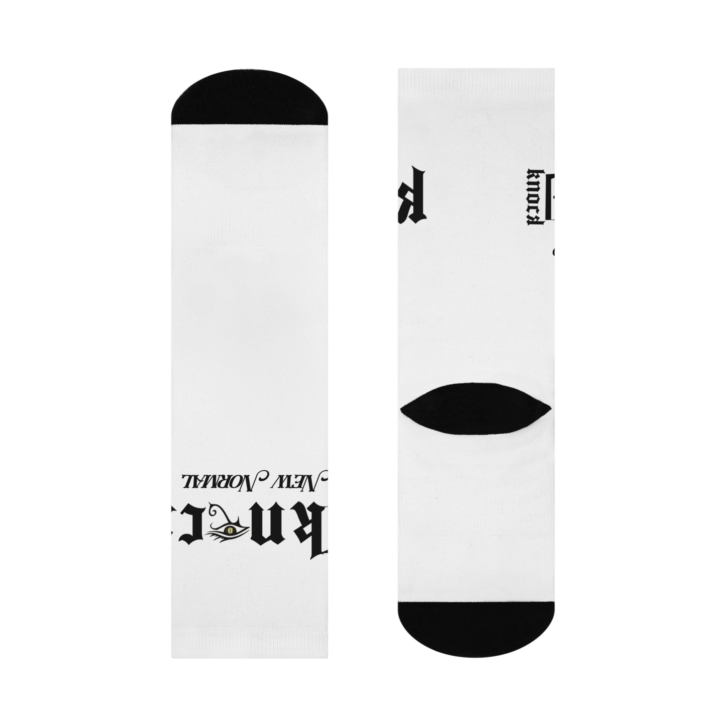 Cushioned Crew Socks — Gothic Script 'Normal' Athletic Socks