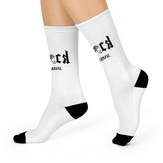 Cushioned Crew Socks — Gothic Script 'Normal' Athletic Socks