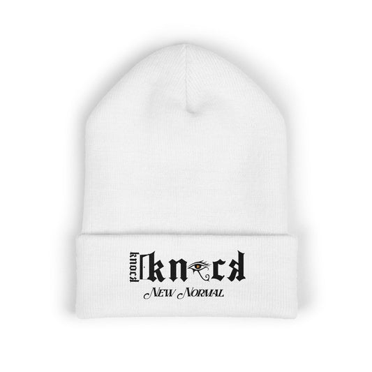 Embroidered 'Kneed New Normal' Cuffed Beanie – Gothic Streetwear Knit Hat