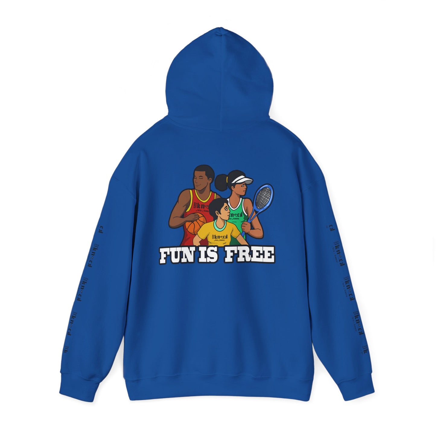 Hoodie — "Fun Is Free" Colorful Sports Graphic Pullover