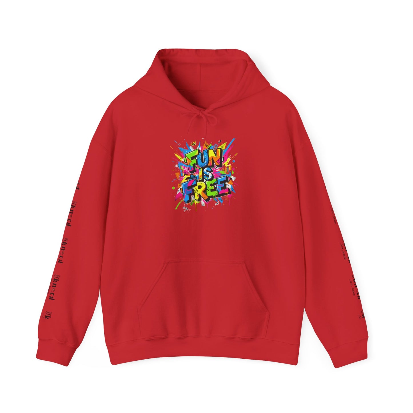 Hoodie — "Fun Is Free" Colorful Sports Graphic Pullover