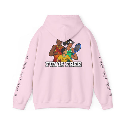 Hoodie — "Fun Is Free" Colorful Sports Graphic Pullover