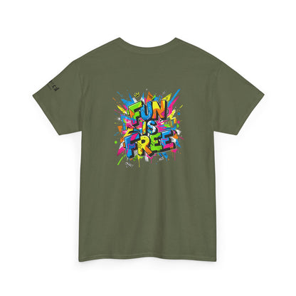 T-Shirt — "Fun Is Free" Sports Graphic Tee (Tennis & Basketball)
