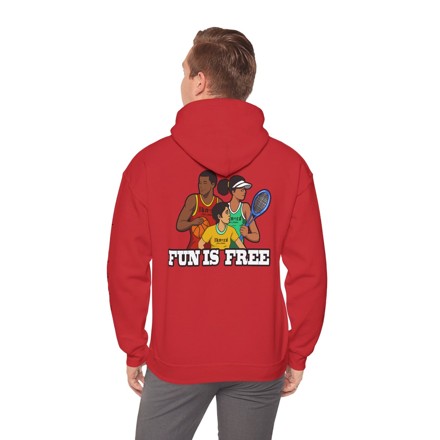 Hoodie — "Fun Is Free" Colorful Sports Graphic Pullover