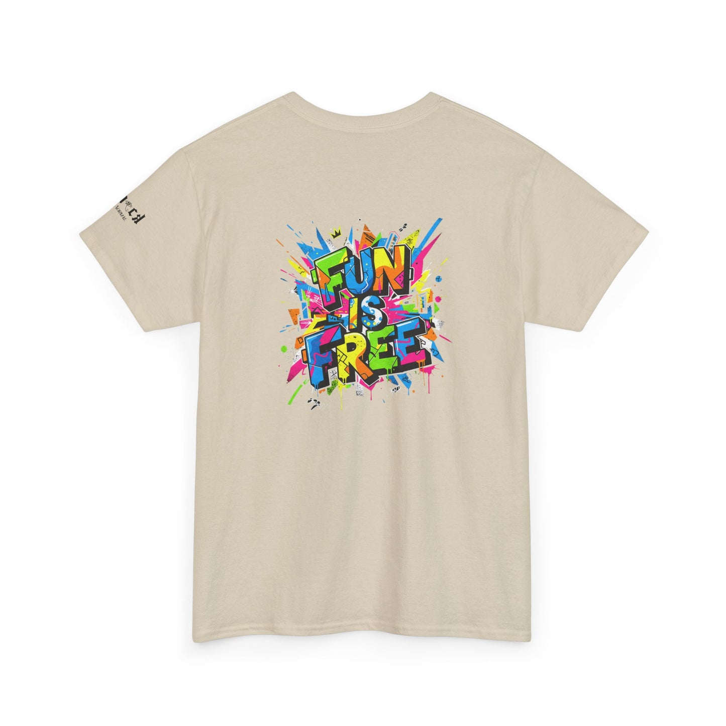 T-Shirt — "Fun Is Free" Sports Graphic Tee (Tennis & Basketball)