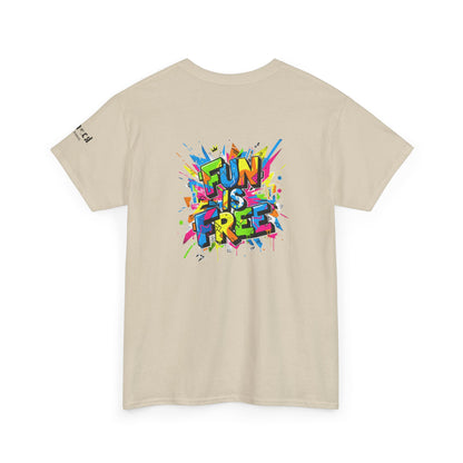 T-Shirt — "Fun Is Free" Sports Graphic Tee (Tennis & Basketball)