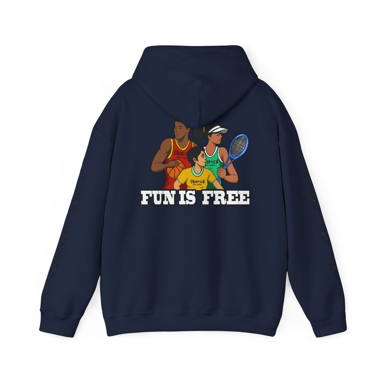 Hoodie — "Fun Is Free" Colorful Sports Graphic Pullover