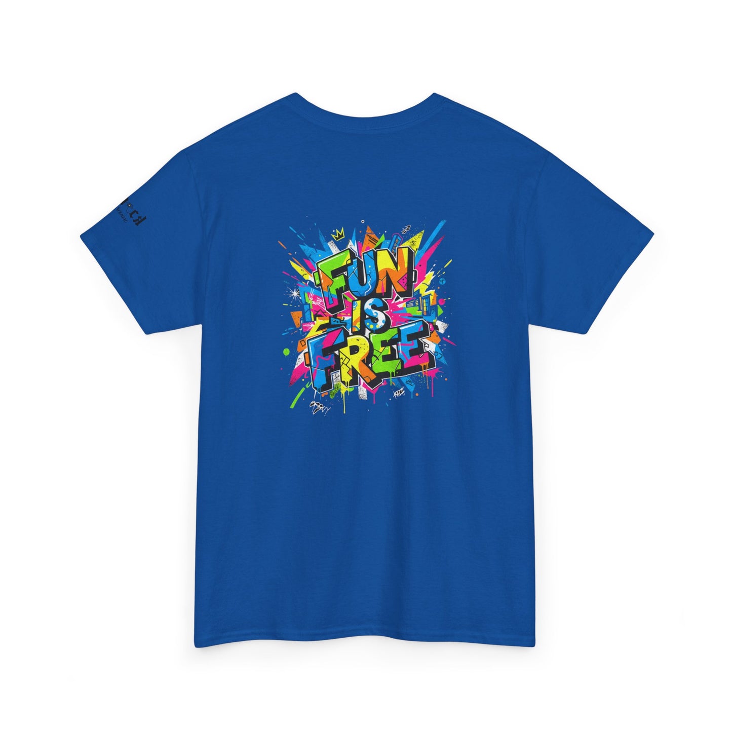 T-Shirt — "Fun Is Free" Sports Graphic Tee (Tennis & Basketball)
