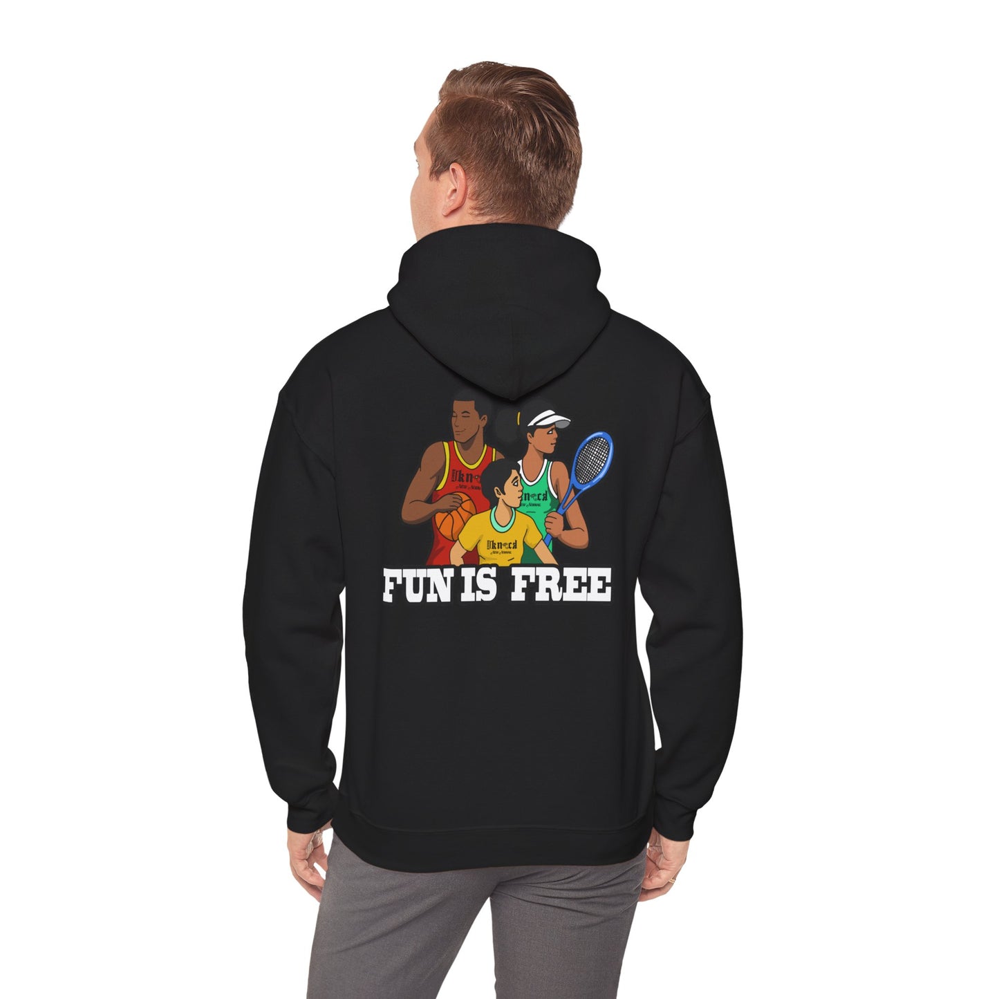 Hoodie — "Fun Is Free" Colorful Sports Graphic Pullover