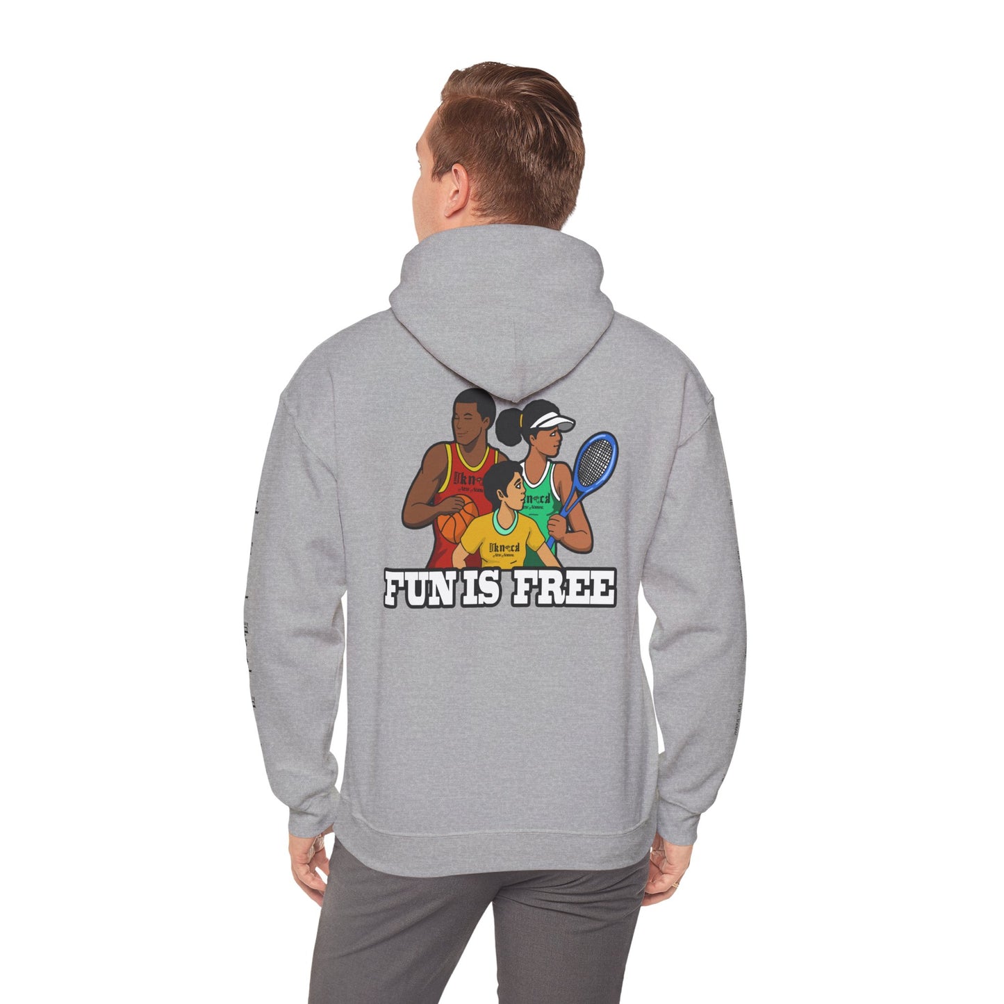 Hoodie — "Fun Is Free" Colorful Sports Graphic Pullover