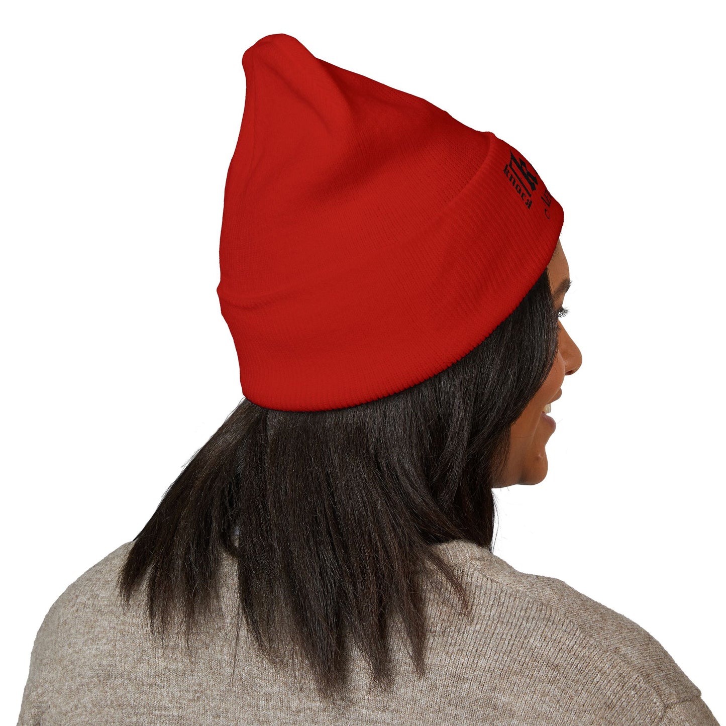Embroidered 'Kneed New Normal' Cuffed Beanie – Gothic Streetwear Knit Hat