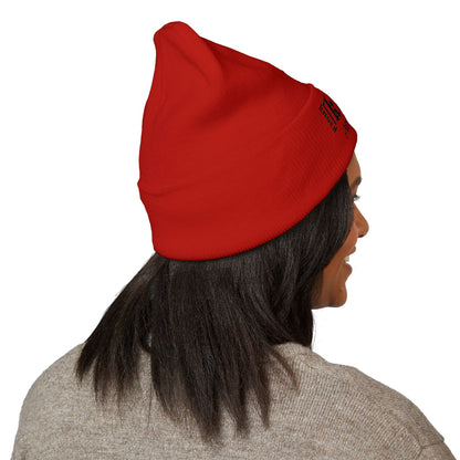 Embroidered 'Kneed New Normal' Cuffed Beanie – Gothic Streetwear Knit Hat