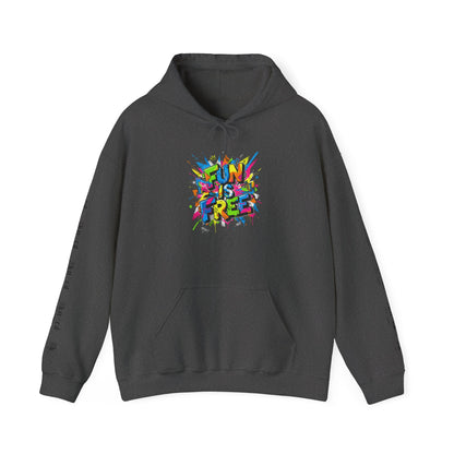Hoodie — "Fun Is Free" Colorful Sports Graphic Pullover