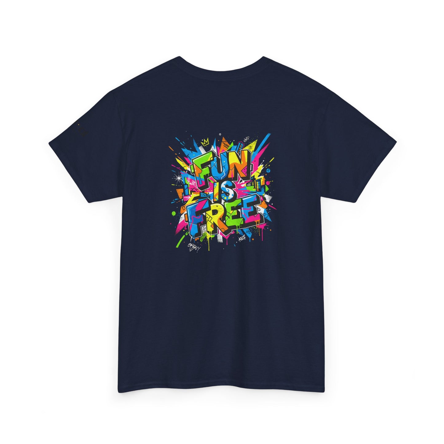 T-Shirt — "Fun Is Free" Sports Graphic Tee (Tennis & Basketball)