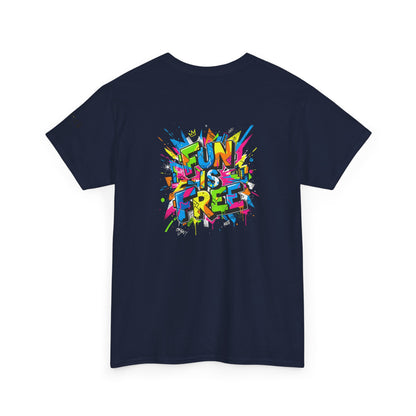 T-Shirt — "Fun Is Free" Sports Graphic Tee (Tennis & Basketball)