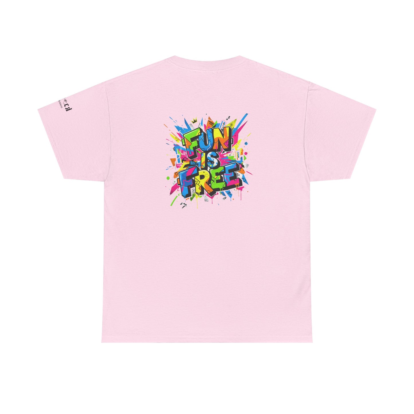 T-Shirt — "Fun Is Free" Sports Graphic Tee (Tennis & Basketball)