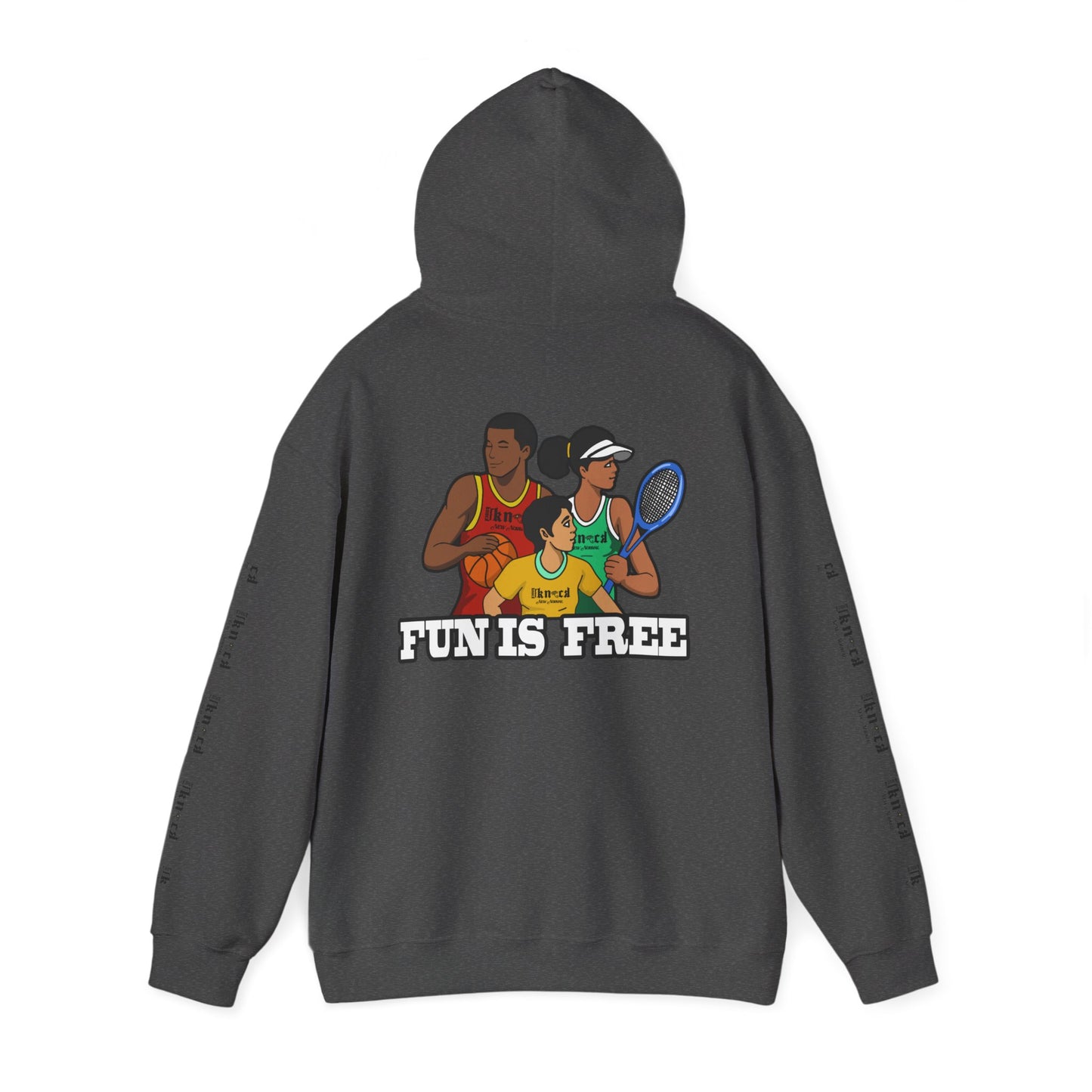 Hoodie — "Fun Is Free" Colorful Sports Graphic Pullover