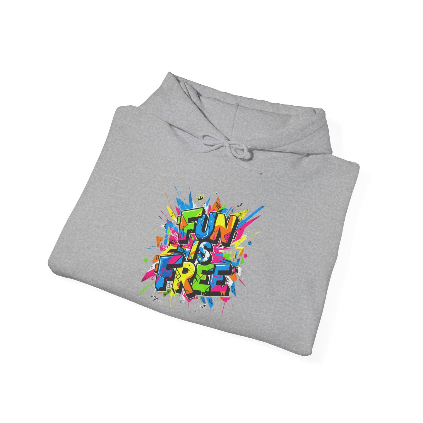Hoodie — "Fun Is Free" Colorful Sports Graphic Pullover