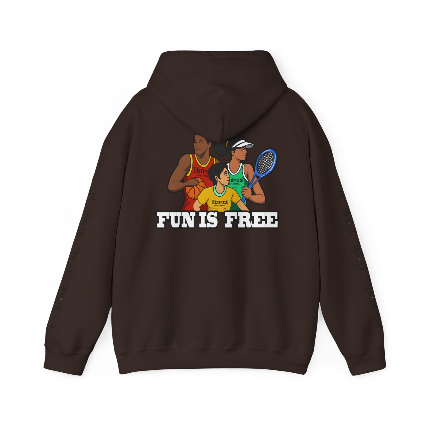 Hoodie — "Fun Is Free" Colorful Sports Graphic Pullover