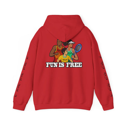 Hoodie — "Fun Is Free" Colorful Sports Graphic Pullover