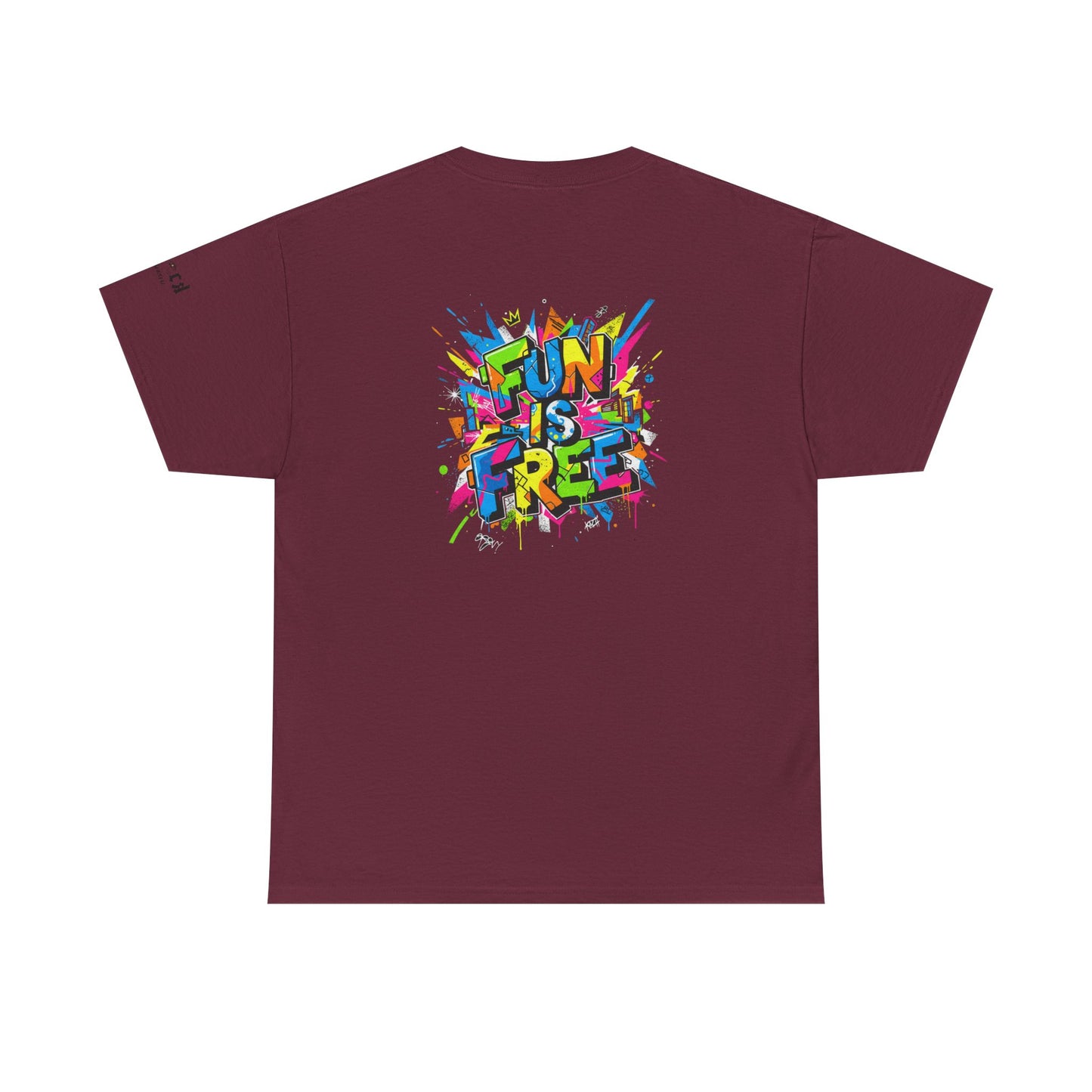 T-Shirt — "Fun Is Free" Sports Graphic Tee (Tennis & Basketball)