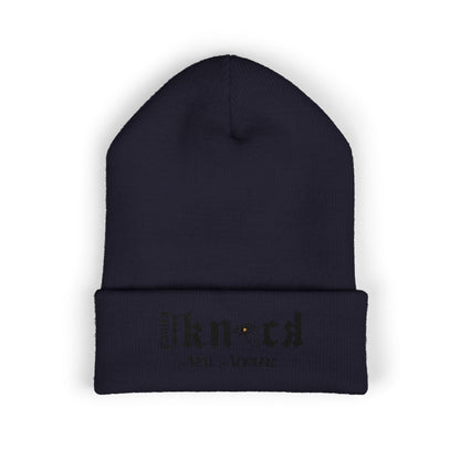 Embroidered 'Kneed New Normal' Cuffed Beanie – Gothic Streetwear Knit Hat
