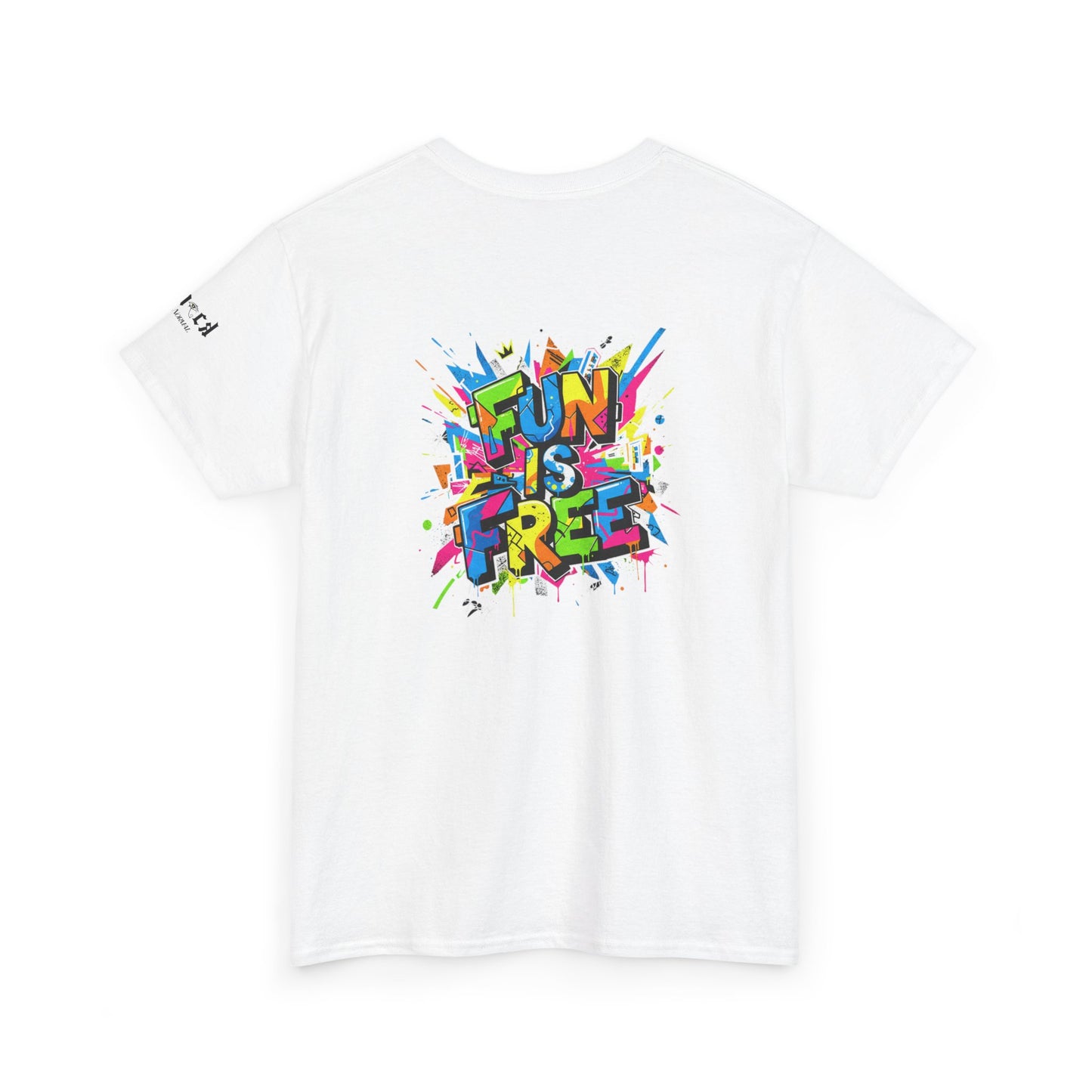 T-Shirt — "Fun Is Free" Sports Graphic Tee (Tennis & Basketball)