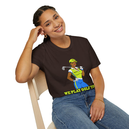 Women’s Golf T‑Shirt – Confident Female Golfer Graphic