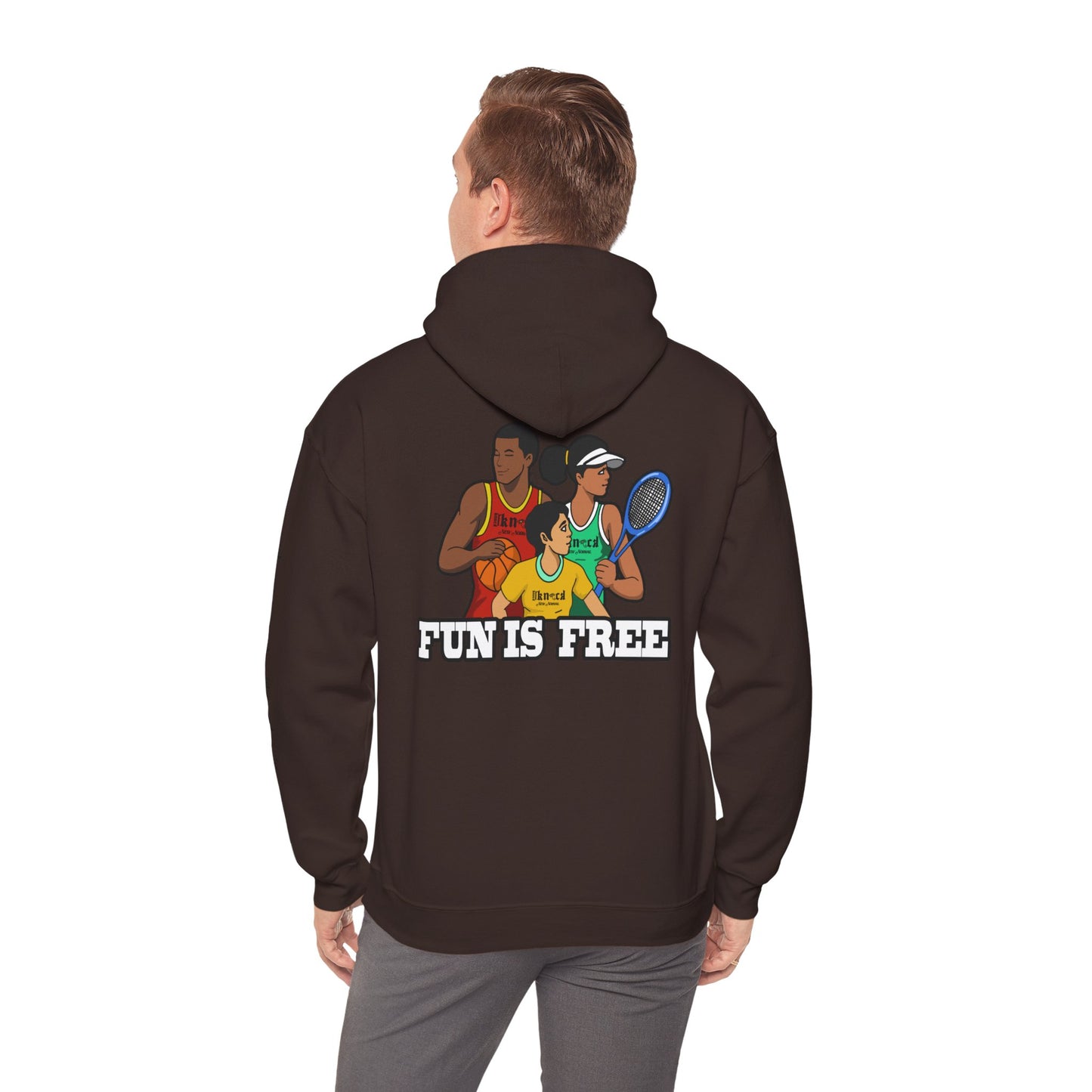 Hoodie — "Fun Is Free" Colorful Sports Graphic Pullover