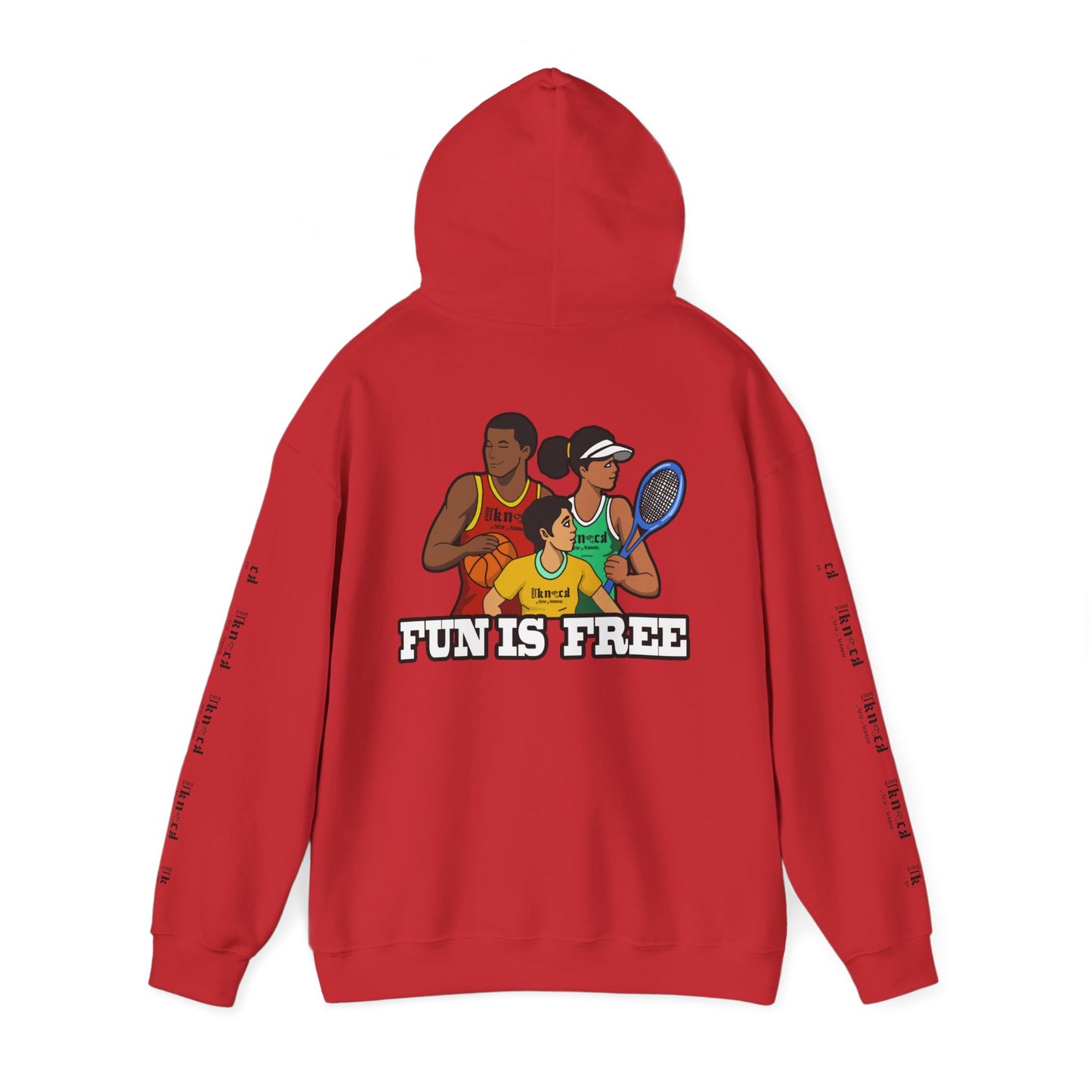 Hoodie — "Fun Is Free" Colorful Sports Graphic Pullover