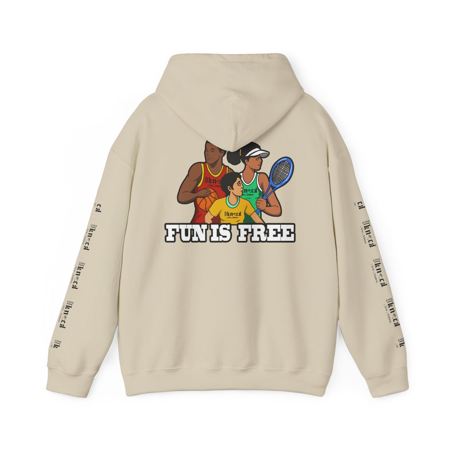 Hoodie — "Fun Is Free" Colorful Sports Graphic Pullover