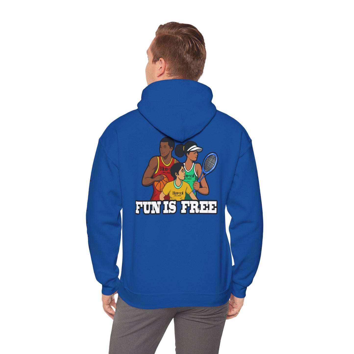 Hoodie — "Fun Is Free" Colorful Sports Graphic Pullover