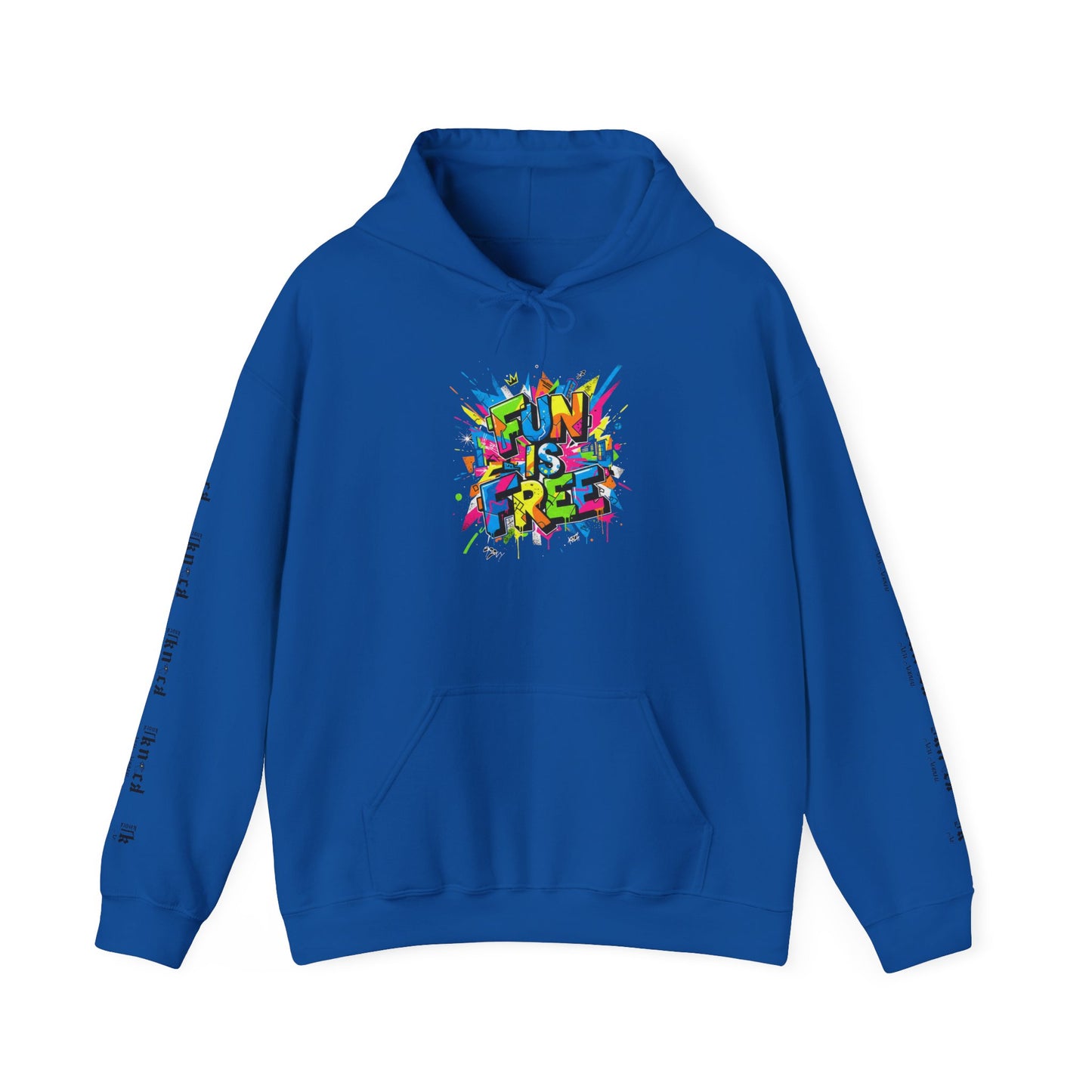 Hoodie — "Fun Is Free" Colorful Sports Graphic Pullover