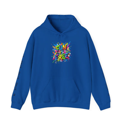 Hoodie — "Fun Is Free" Colorful Sports Graphic Pullover