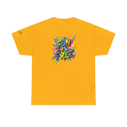T-Shirt — "Fun Is Free" Sports Graphic Tee (Tennis & Basketball)
