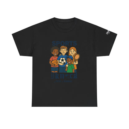 Kids Sports Team T-Shirt — 'SPORTS' Graphic with Diverse Athletes