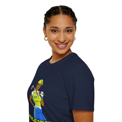 Women’s Golf T‑Shirt – Confident Female Golfer Graphic