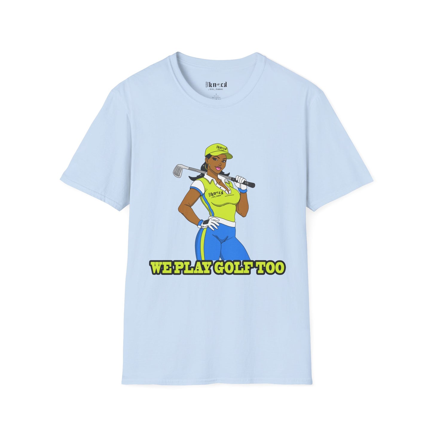 Women’s Golf T‑Shirt – Confident Female Golfer Graphic