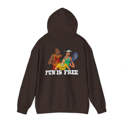 Hoodie — "Fun Is Free" Colorful Sports Graphic Pullover