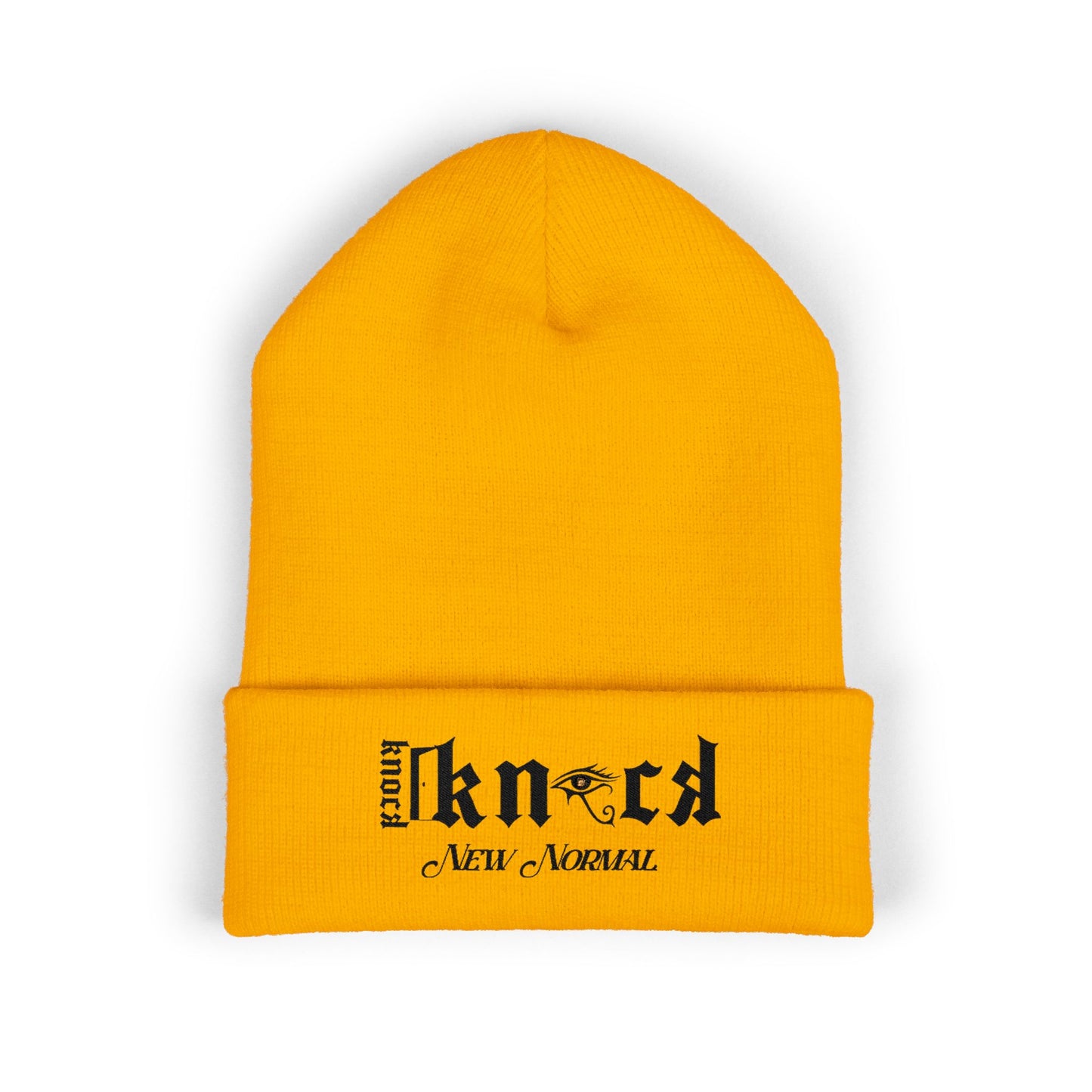 Embroidered 'Kneed New Normal' Cuffed Beanie – Gothic Streetwear Knit Hat