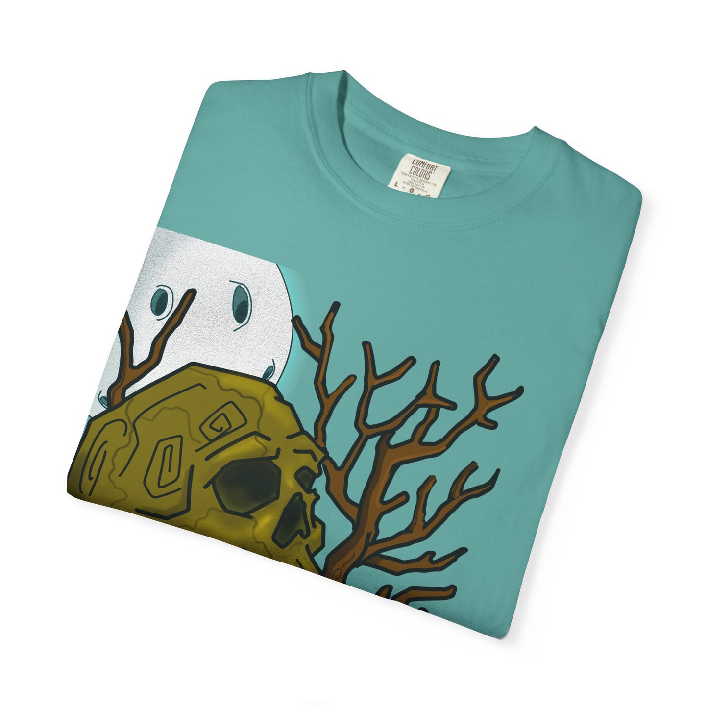 Graphic T‑Shirt — 'Knock Knock New Normal' Skull & Tree Illustration