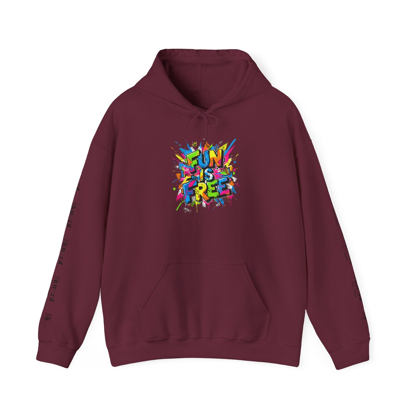 Hoodie — "Fun Is Free" Colorful Sports Graphic Pullover
