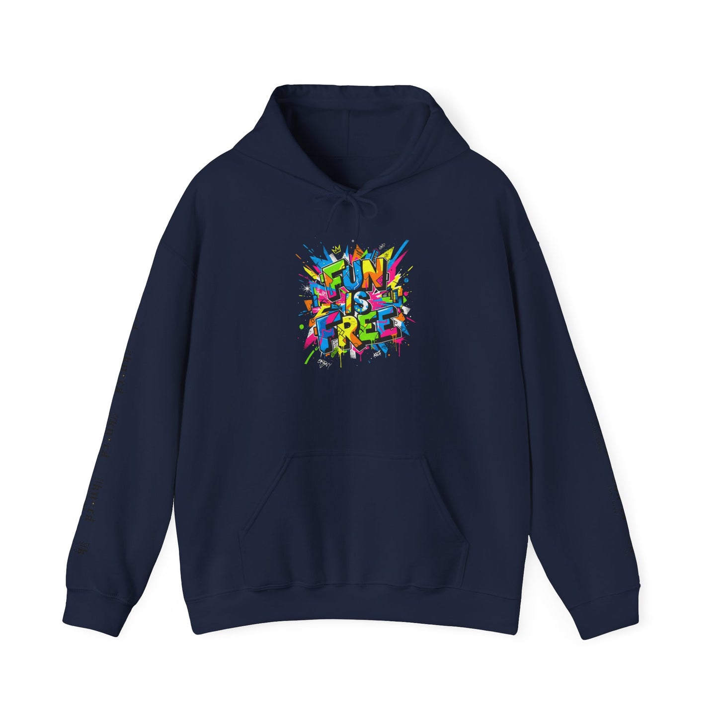 Hoodie — "Fun Is Free" Colorful Sports Graphic Pullover