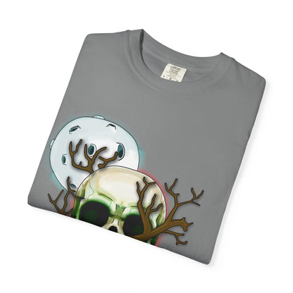 Skull Moon T-Shirt — "Knock Knock New Normal" Graphic Tee