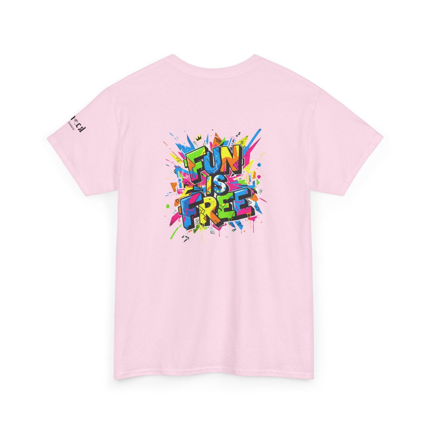 T-Shirt — "Fun Is Free" Sports Graphic Tee (Tennis & Basketball)