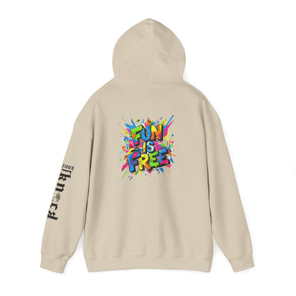 Hoodie - 'Fun Is Free' Color Splash Graphic Hoodie with 'kn?cd' Gothic Logo