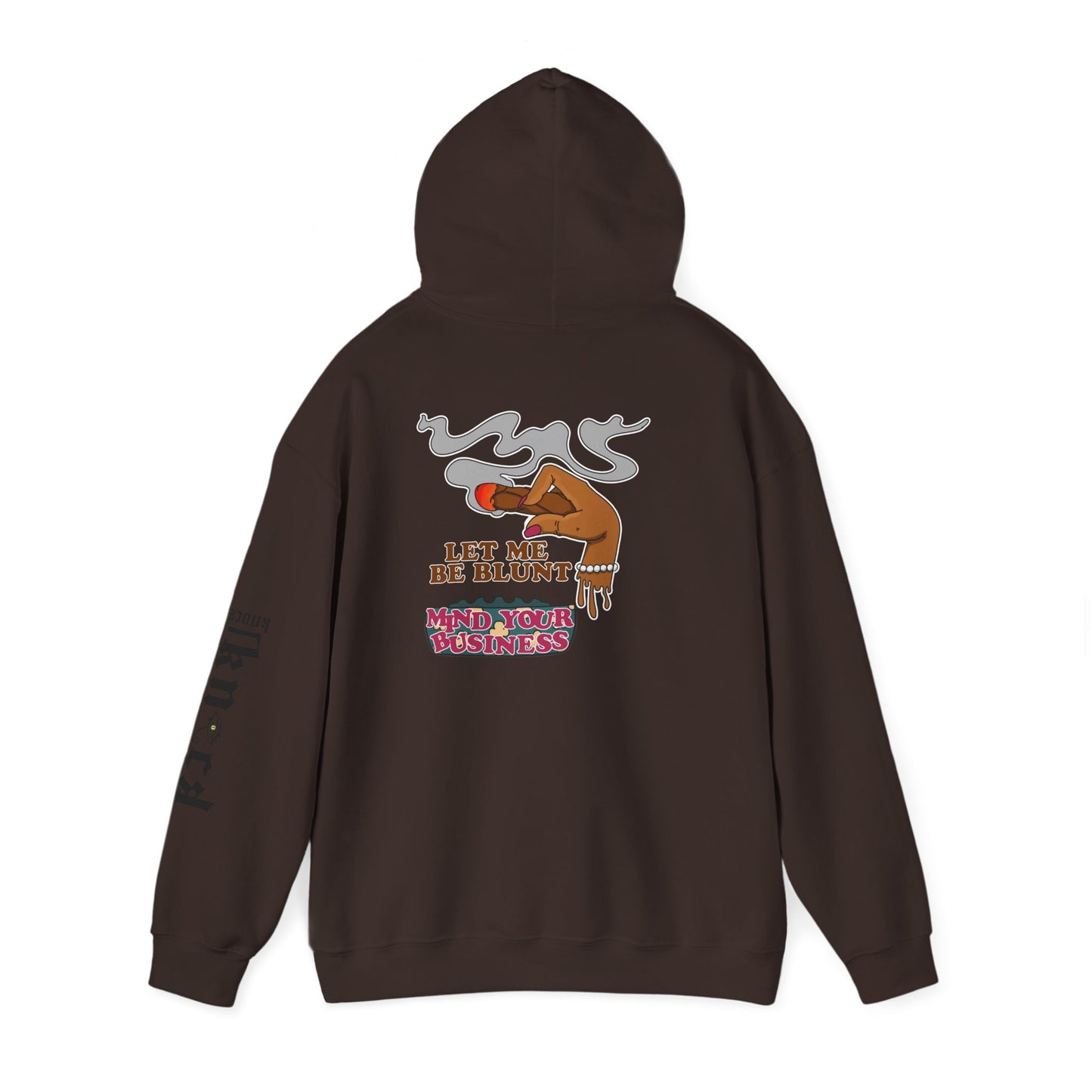 Hoodie — "Let Me Be Blunt" Retro Smoke Graphic Pullover