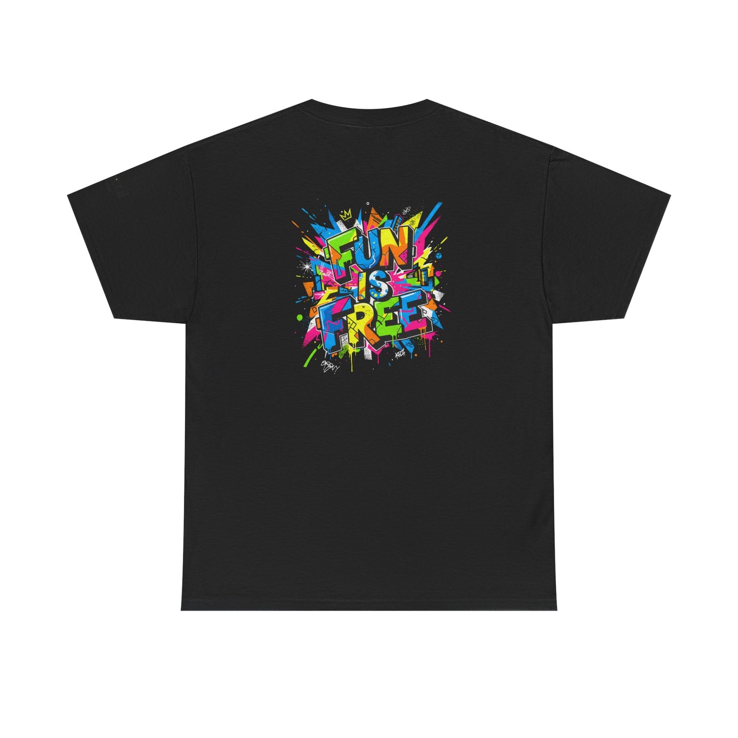 T-Shirt — "Fun Is Free" Sports Graphic Tee (Tennis & Basketball)