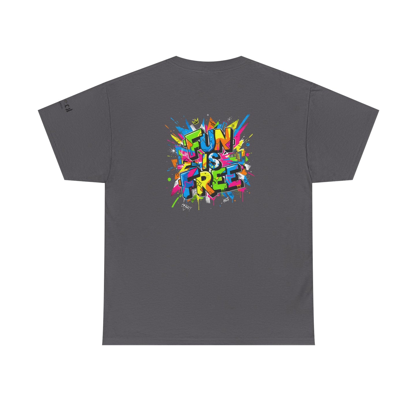 T-Shirt — "Fun Is Free" Sports Graphic Tee (Tennis & Basketball)