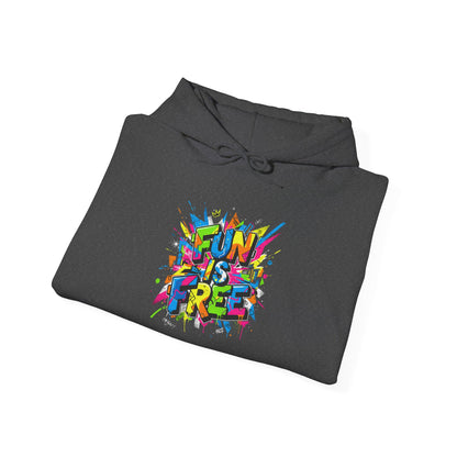 Hoodie — "Fun Is Free" Colorful Sports Graphic Pullover